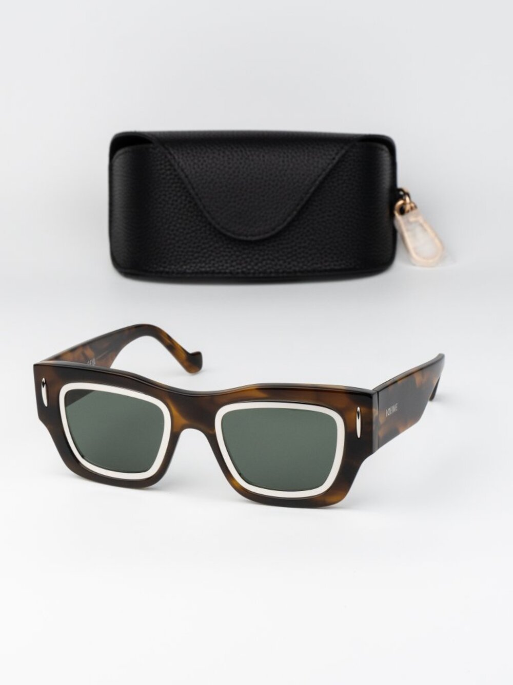Loewe Men Sunglasses Havana Green Square LW40168I 52N NEW AUTHENTIC
